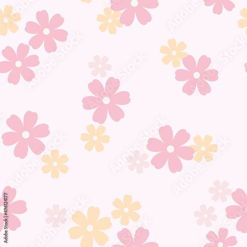 Floral vector pattern. Flower seamless repeat pattern background.