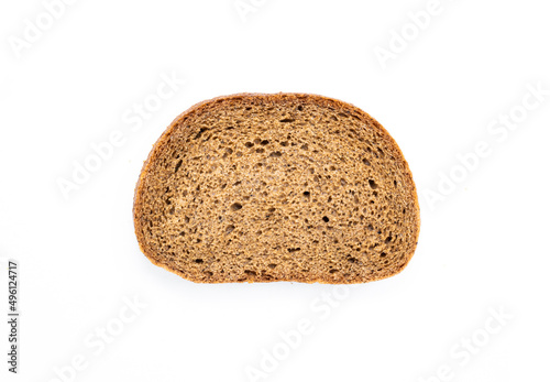 sliced brown bread isolated on white