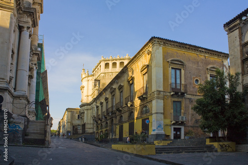 View of Saint Julian Church from street in Catania, Italy, Sicily