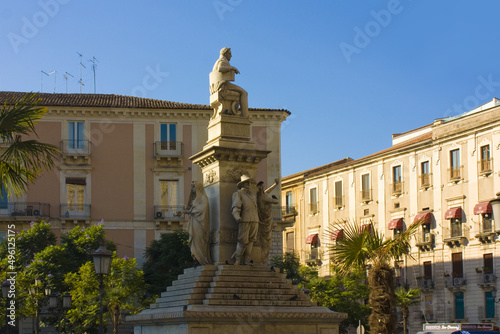 Monument to Vincenzo Bellini at Piazza Stesicoro in Catania photo