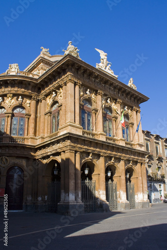 Massimo Bellini Theater in Catania  Sicily  Italy  