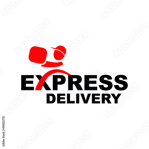 express delivery sign o white background