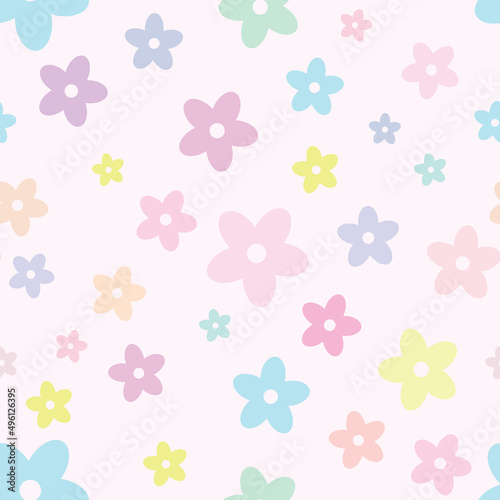 Floral vector pattern. Flower seamless repeat pattern background.