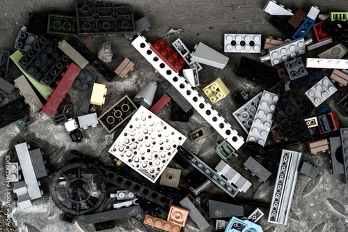 фотографія Multi-colored plastic construction set