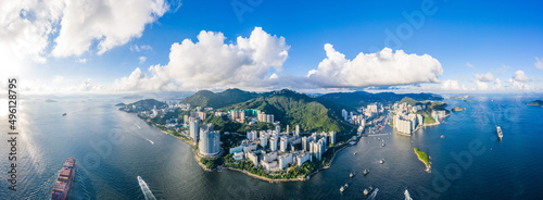 Aerial view of South side of Hong Kong Island, Daytime