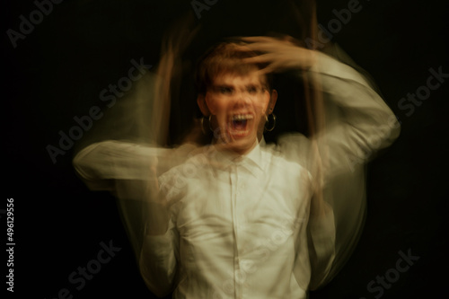 Photos psychopath with schizophrenia and mental disorders