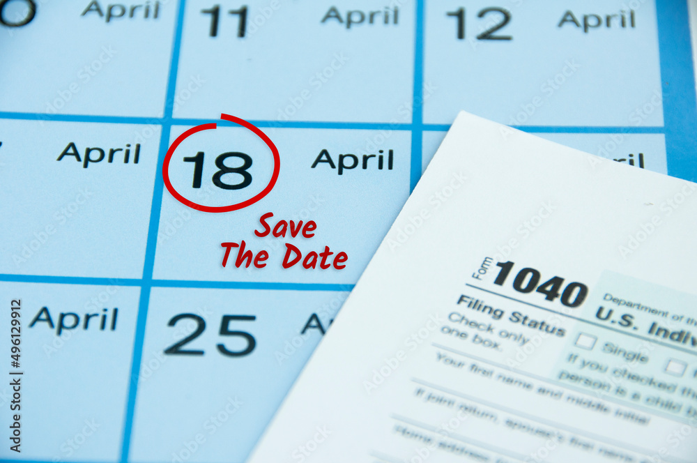 Save the date text on April calendar - Tax submission due date Save the date text on April calendar - Tax submission due date