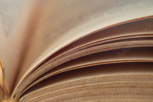 Bilde på lerret The pages of an old book captured when flipping are closed, leaving room for copying
