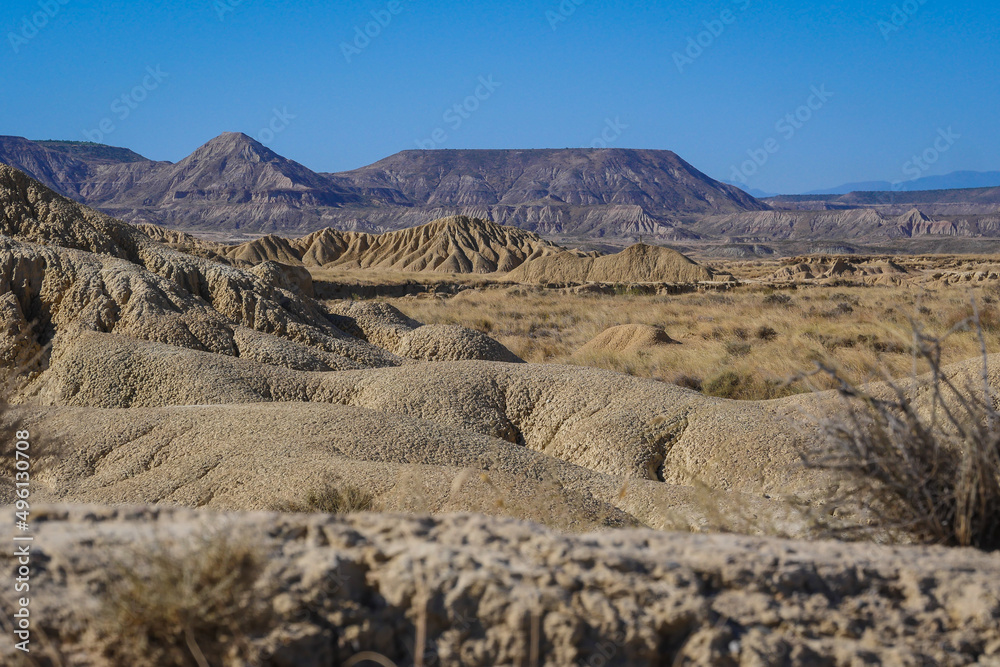 Spain, Navarre, Arguedas, Bardenas Reales desert, natural park classified as Biosphere Reserve by UNESCO