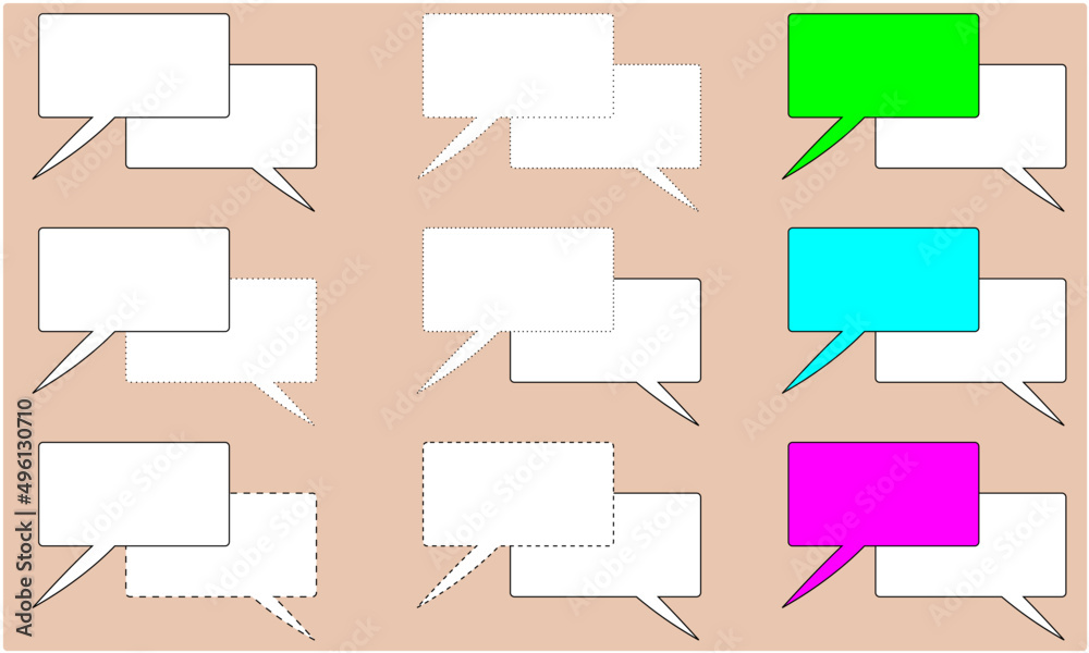 set of notes talk, cartoon thought speech bubble balloon vector set of notes talk, cartoon thought speech bubble balloon vector