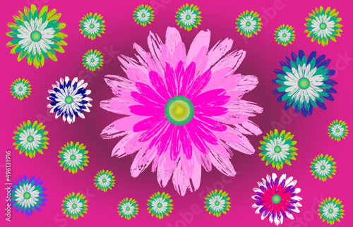 beautiful flower in full bloom  vector spring and summer background