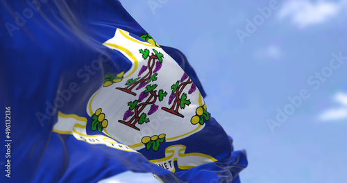 The state flag of Connecticut waving in the wind photo