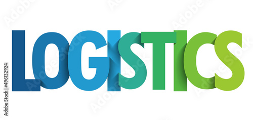 LOGISTICS colorful vector typography banner