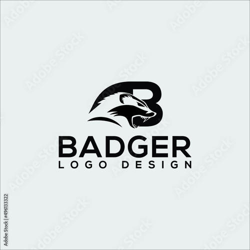 logo for company
Creative simple Letter ( B) and  Badger logo vector