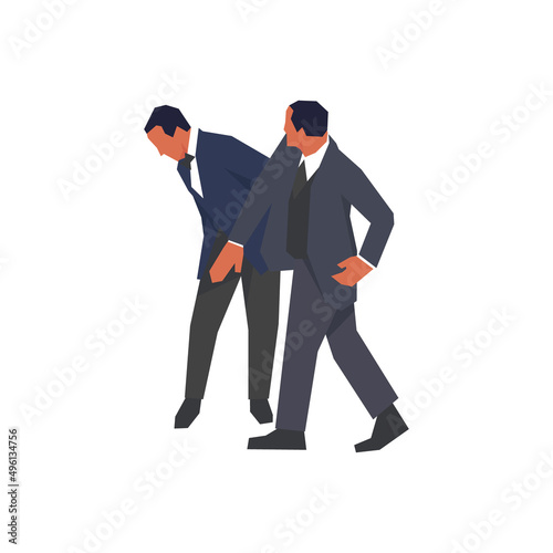 Man gets slapped simple flat vector character illustration.