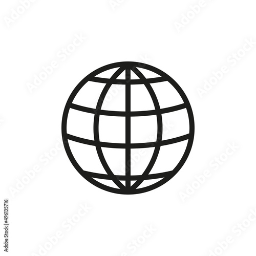 The icon of the globe. Linear drawing. Simple flat vector illustration on a white background
