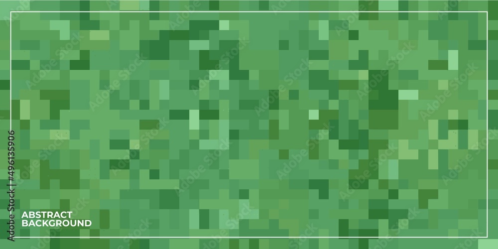 Obraz premium green abstract geometric pixel square tiled mosaic background