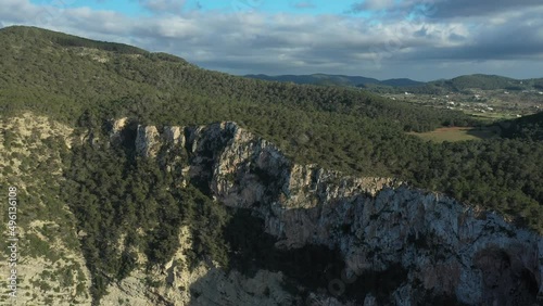 Aerial video of the Puertas del Cielo area, in the town of Santa Ines, Ibiza. photo