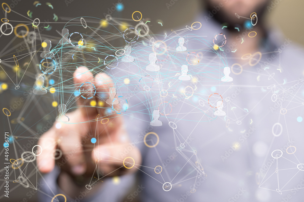 Global network. Blockchain. 3D illustration. Neural networks and artificial intelligence. Abstract Global network. Blockchain. 3D illustration. Neural networks and artificial intelligence. Abstract