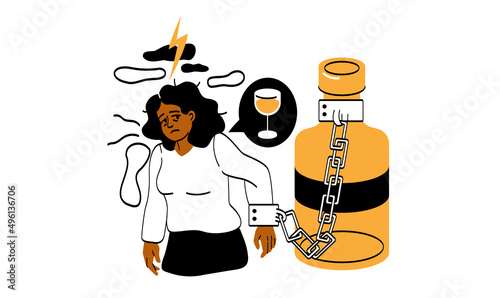 Alcohol abuse and addiction concept