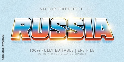 Russian flag Editable Text Effect