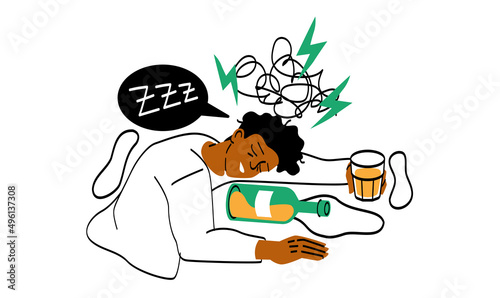 Alcohol abuse and addiction concept