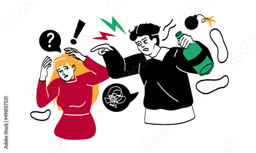 Alcohol abuse and addiction concept