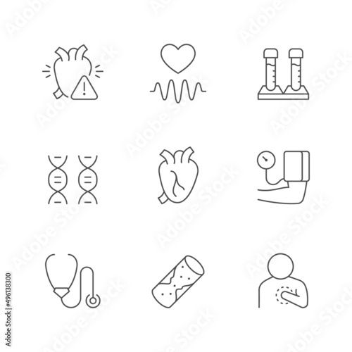 Heart disease line outline icon