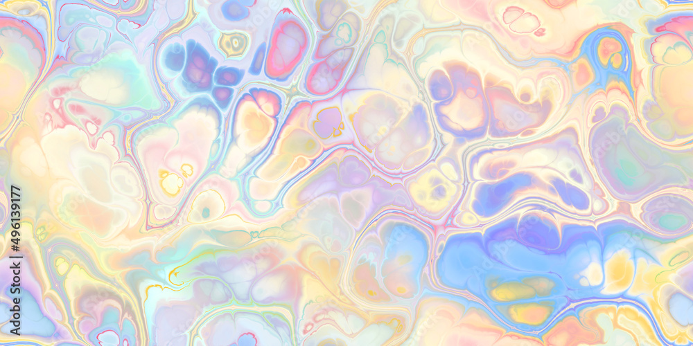 marbled light and bright pastels, seamless tile art, like a fluid acrylic paint creation, useful for backgrounds, wallpapers and gift wrap...