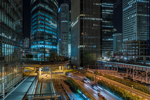 Underground Crossroad and Night Traffic at La Defense Business District