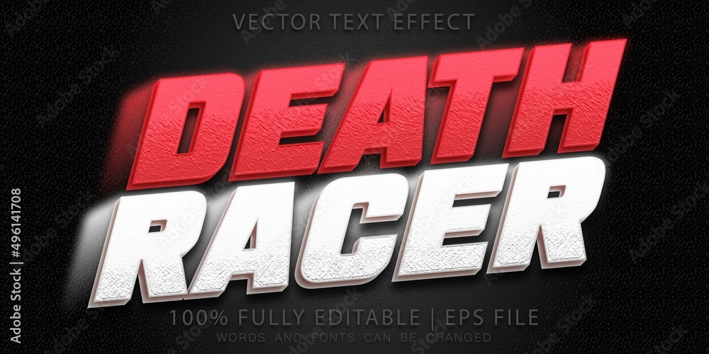 Death racer Editable Text Effect