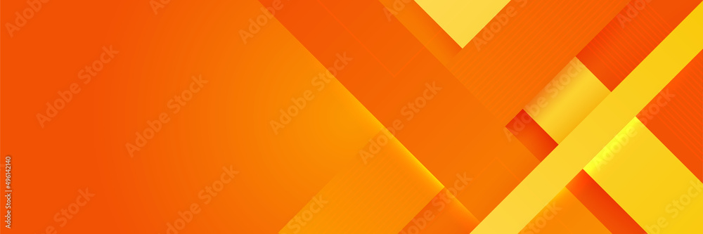 Modern orange yellow geometric abstract banner background design. Suit for business, corporate, institution, party, festive, seminar, and talks. Modern orange yellow geometric abstract banner background design. Suit for business, corporate, institution, party, festive, seminar, and talks.
