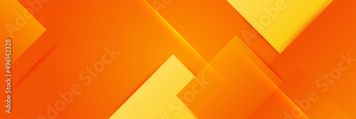 Modern orange yellow geometric abstract banner background design. Suit for business, corporate, institution, party, festive, seminar, and talks.