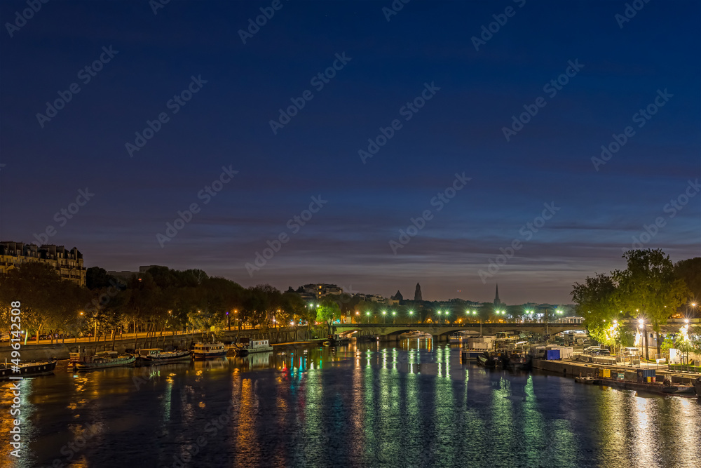 Night Scenery Near Eiffel Tower in Paris