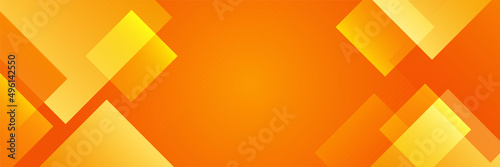 Modern orange yellow geometric abstract banner background design. Suit for business, corporate, institution, party, festive, seminar, and talks.