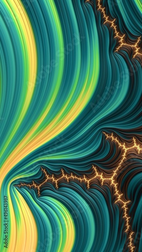 Fractal Graphical Abstract Painting Art Background Texture,Colorful Geometrical Artwork Poster,Modern Conceptual Print,3D Rendering,Illustration