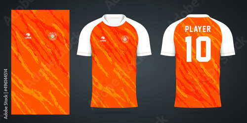 orange football jersey sport design template