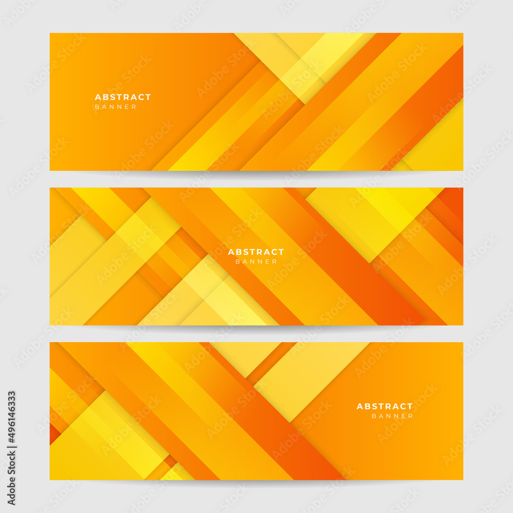 Fototapeta premium Orange yellow abstract background geometry shine and layer element vector for presentation design. Suit for business, corporate, institution, party, festive, seminar, and talks.