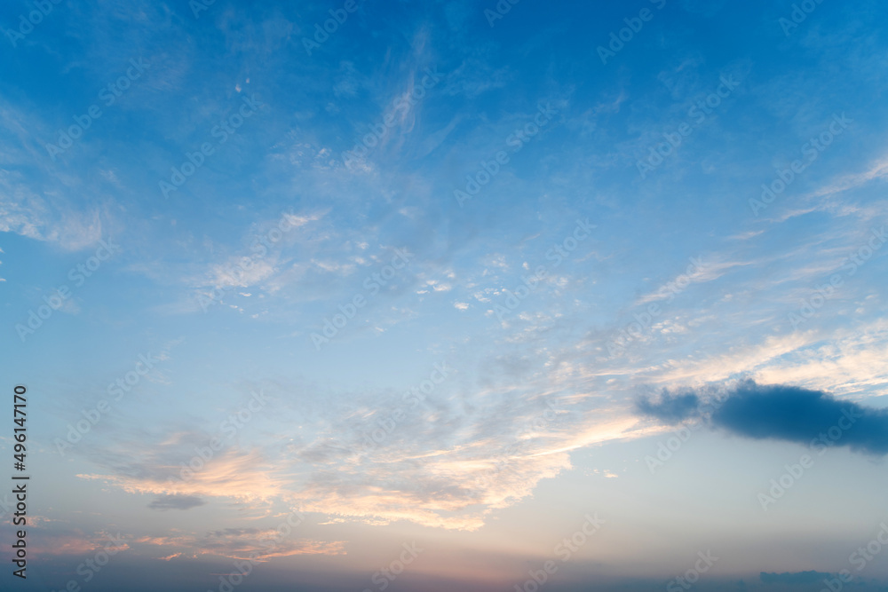 Blue sky with cloud at dusk