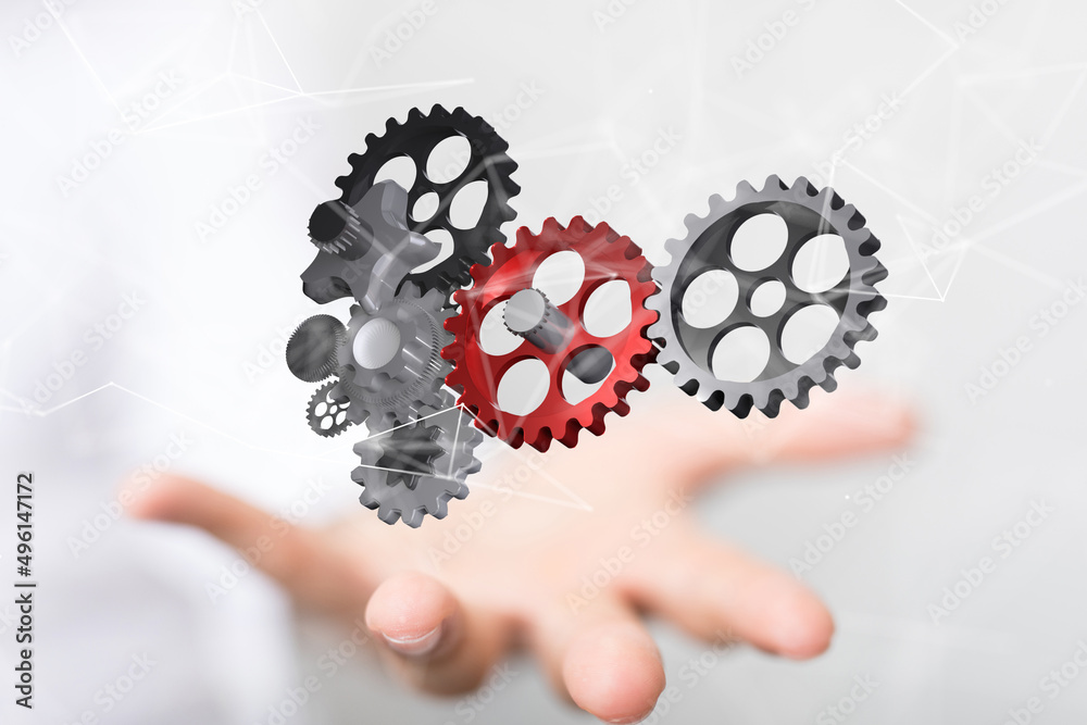 gear Futuristic in Industry 4.0 and business virtual diagram gear Futuristic in Industry 4.0 and business virtual diagram