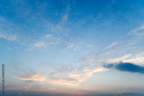Blue sky with cloud at dusk