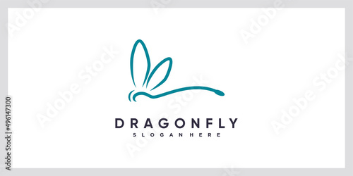 Dragonfly logo design with style and creative concept