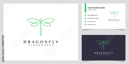 Dragonfly logo design with style and creative concept