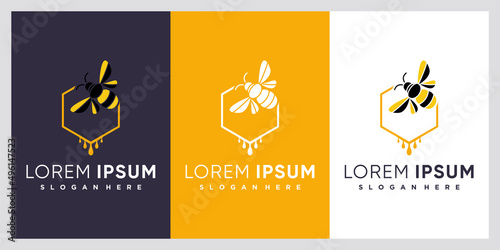 Bee logo design with creative concept