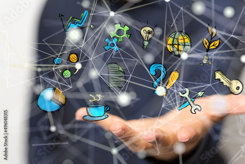 Fototapeta Naklejka Na Ścianę i Meble -  people network structure HR - Human resources management and recruitment