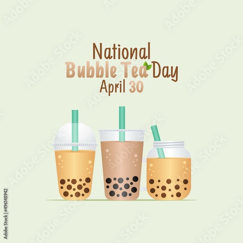vector graphic of bubble tea day good for national bubble tea day celebration. flat design. flyer design.flat illustration.