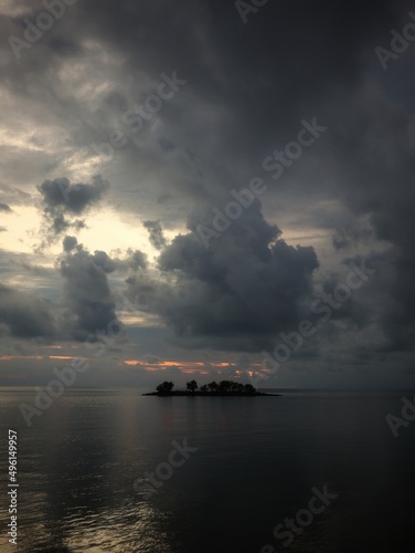 black cloud over small island