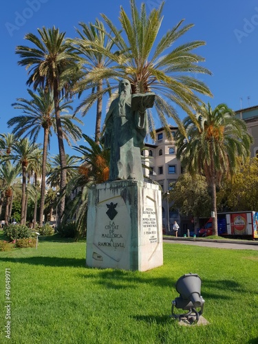 Monument to Ramon Llull in Palma, Mallorca, Balearic Islands, Spain photo