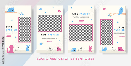 Fashion baby banner template for social media post premium vector