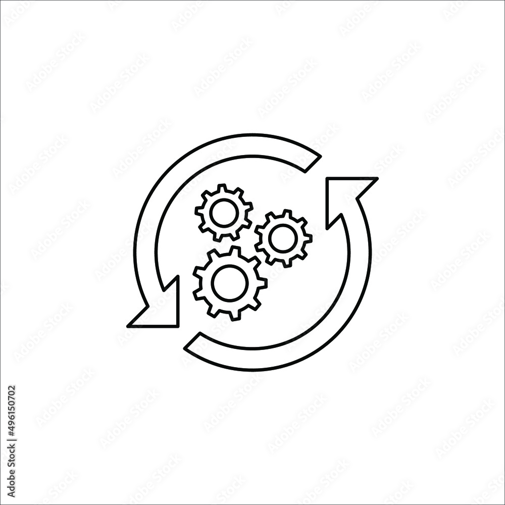 Process icon vector illustration. Process symbol in black for your web site design on white background Process icon vector illustration. Process symbol in black for your web site design on white background